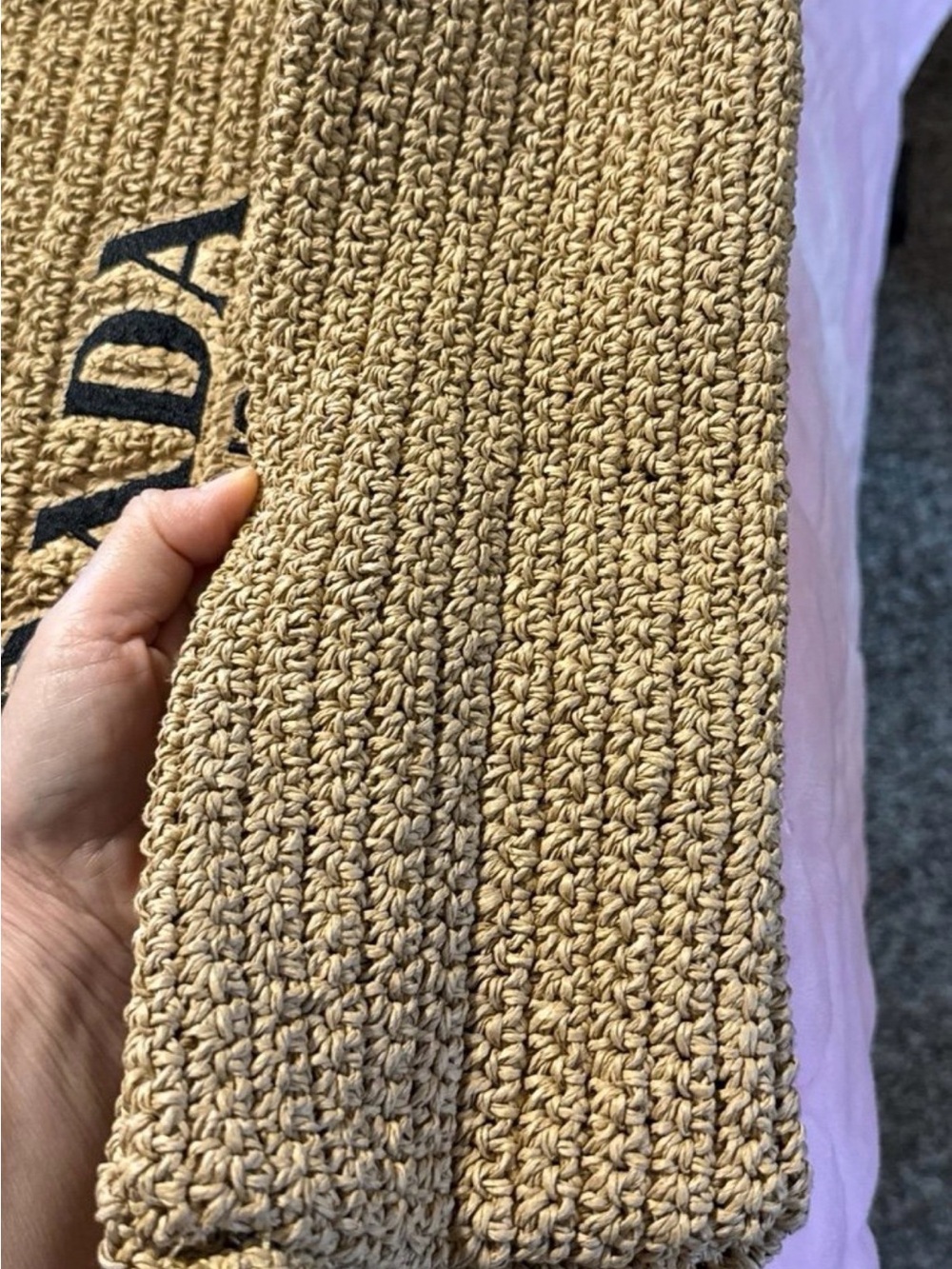 Prada Beige Woven Large Milano Tote - Picture 4 of 4